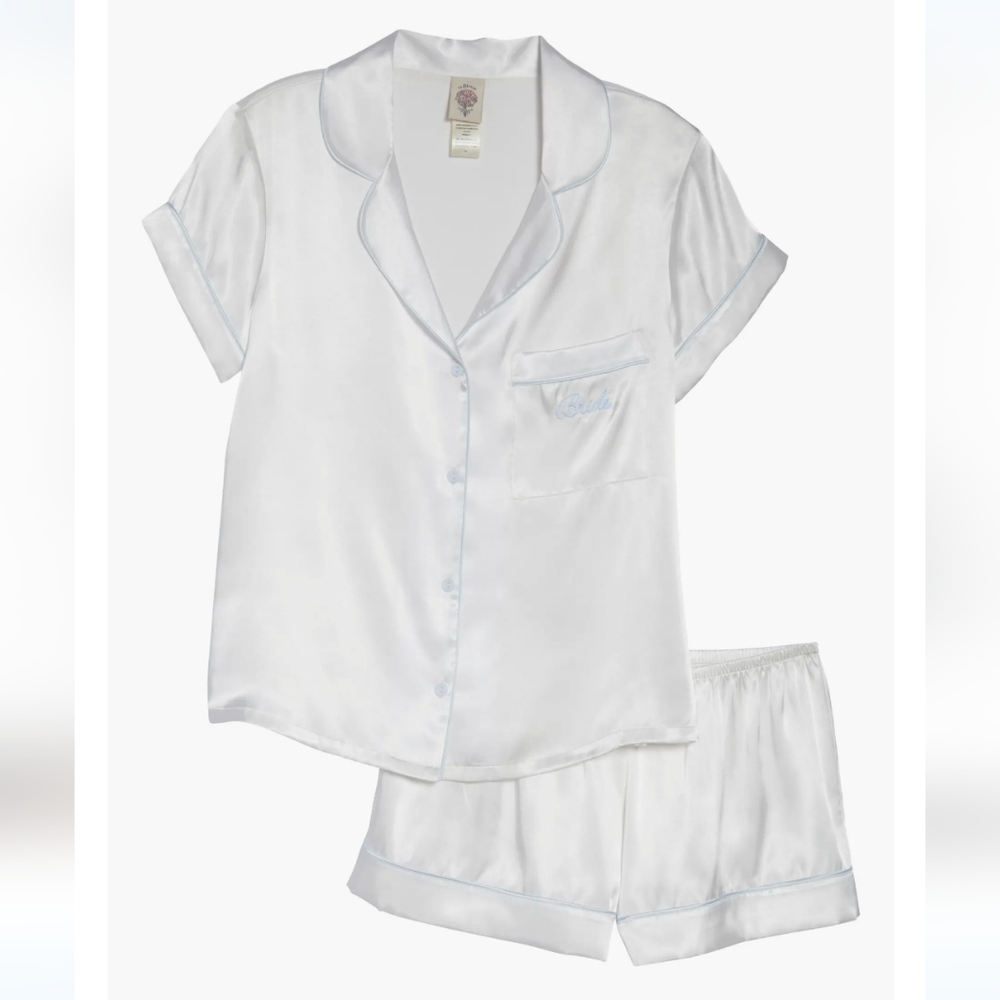 Bride Satin Short Bridal Pyjamas/Lounge Wear Short Size S from In Bloom